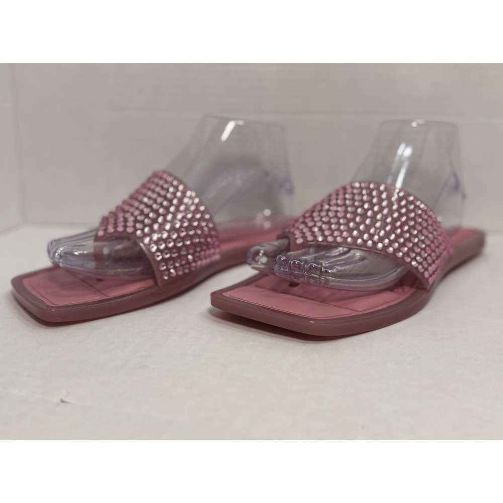 Katy Perry Collections The Geli Pink Rhinestone Jelly Slide Sandals Womens 8 - Picture 5 of 9